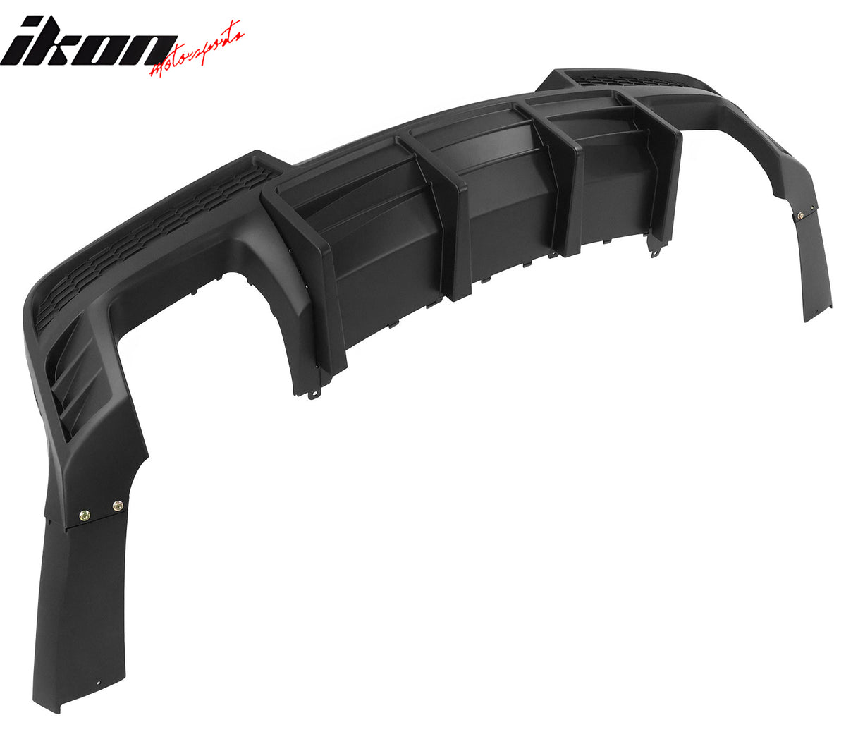 IKON MOTORSPORTS, Rear Diffuser + Stainless Steel Quad Exhaust Tips ...