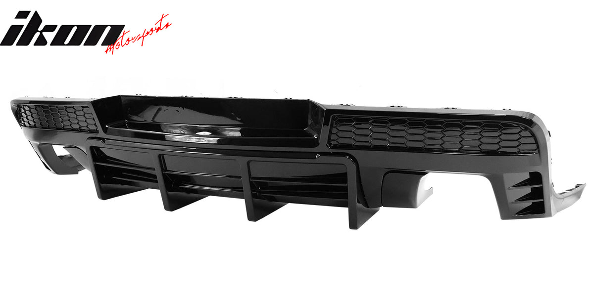 Fits 14-15 Chevy Camaro LT LS Ikon Black Rear Diffuser + Quad Exhaust Tips