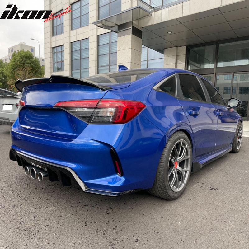 Fits 22-24 Civic EX Touring Rear Bumper Type R Style + Diffuser + Exhaust Pipe