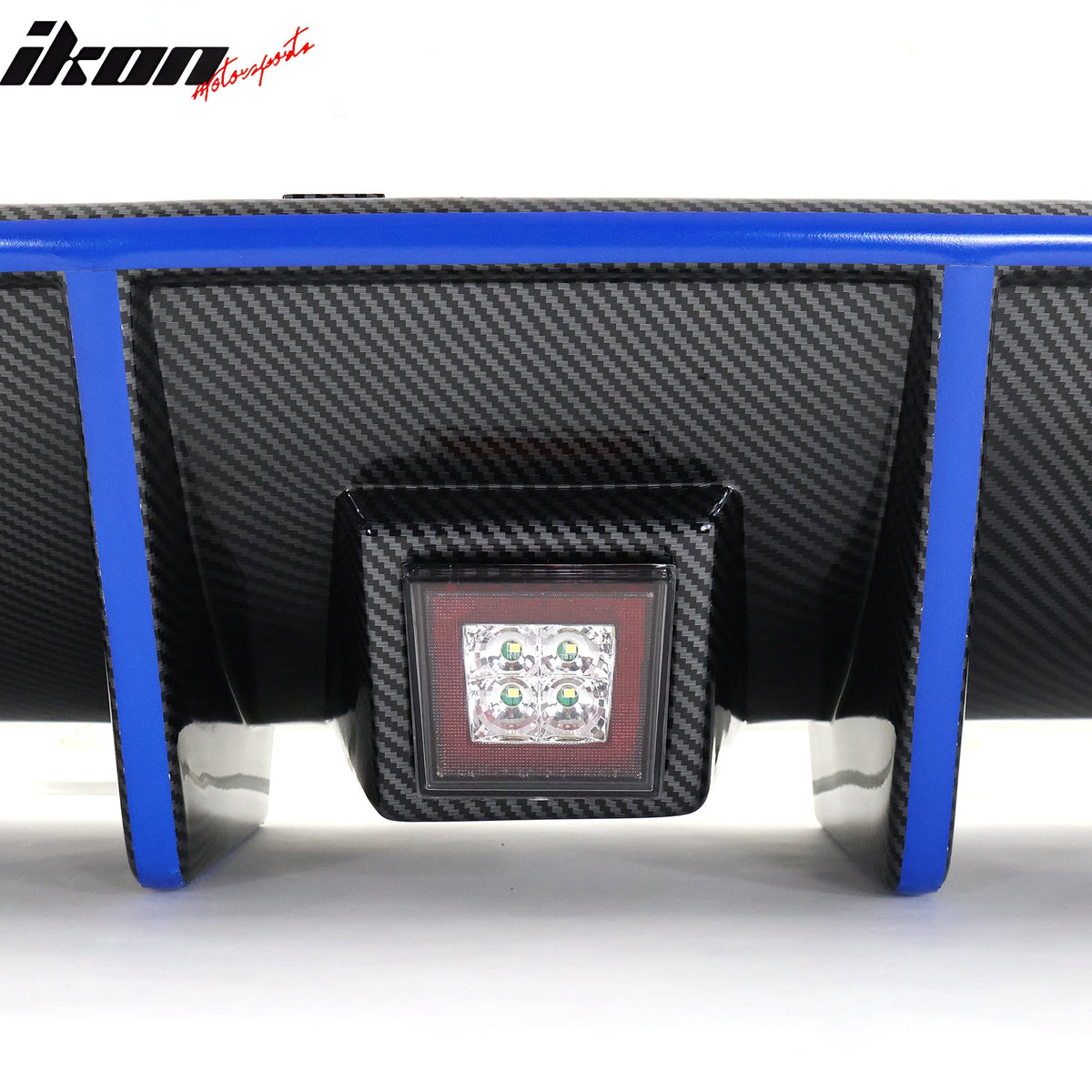 For 15-23 Dodge Charger Rear Bumper Lip Diffuser w/ Red LED Blue Reflective Tape