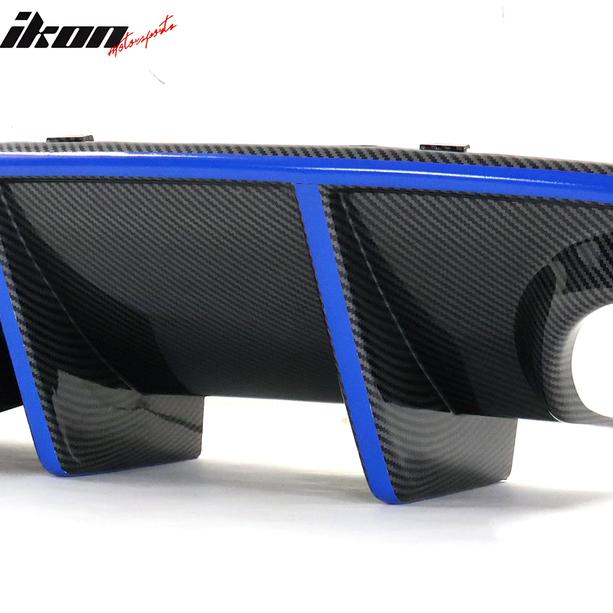 For 15-23 Dodge Charger LED Rear Diffuser Carbon Fiber Look Blue Reflective Tape