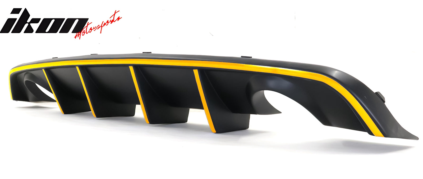 For 12-14 Dodge Charger SRT8 V2 Style Rear Diffuser PP w/ Yellow Reflective Tape