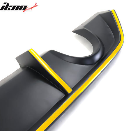 For 12-14 Dodge Charger SRT8 V2 Style Rear Diffuser PP w/ Yellow Reflective Tape