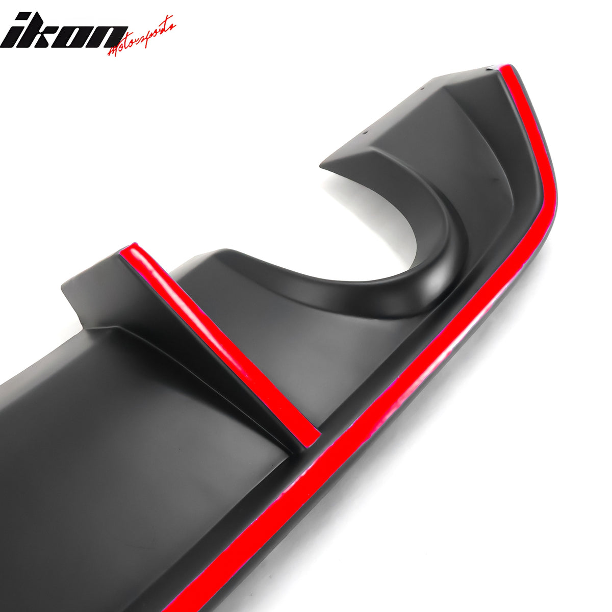 Fits 12-14 Dodge Charger SRT8 V2 Style Rear Diffuser PP w/ Red Reflective Tape
