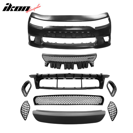 For 15-23 Charger Sedan 15 SRT Hellcat Style Front Bumper Conversion Replacement