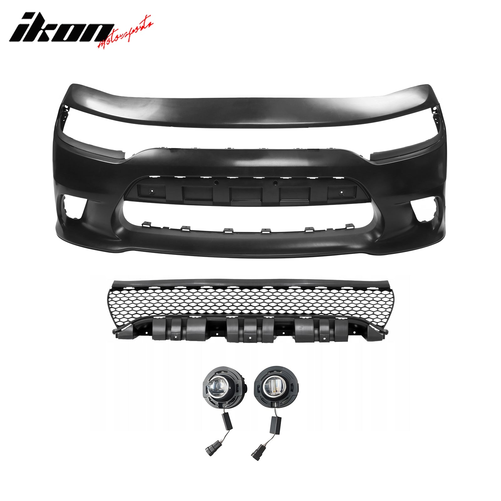 Fits 15-23 Dodge Charger 15 SRT Hellcat Front Bumper Conversion Kit W/ Foglights