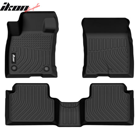 IKON MOTORSPORTS 3D TPE Floor Mats & Cargo Trunk Liner, Compatible with 2021-2023 Ford Bronco Sport, All Weather Waterproof Anti-Slip Floor Liners, Heavy Duty Rear Tray Cargo Mats Protector, Black