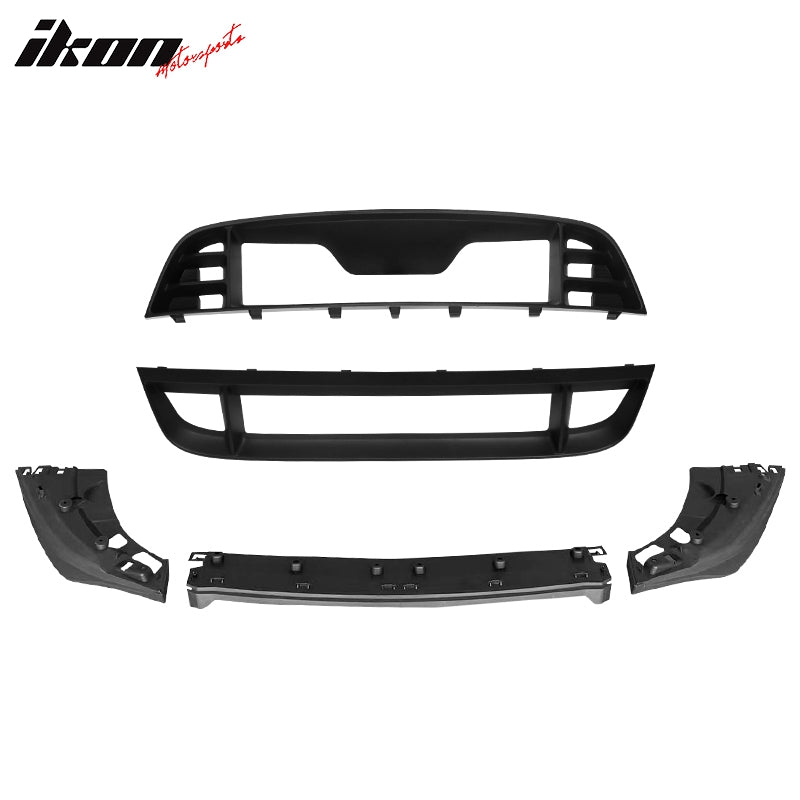 Fits 10-14 Ford Mustang GT500 OE Style Upper Lower Grille + PP Front Bumper Lip