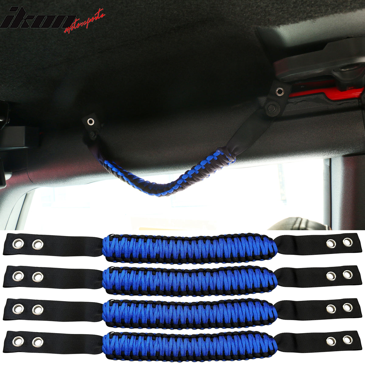 For 21-24 Ford Bronco 4PCS Nylon Roll Bar Grab Handles Paracord Grip Handle