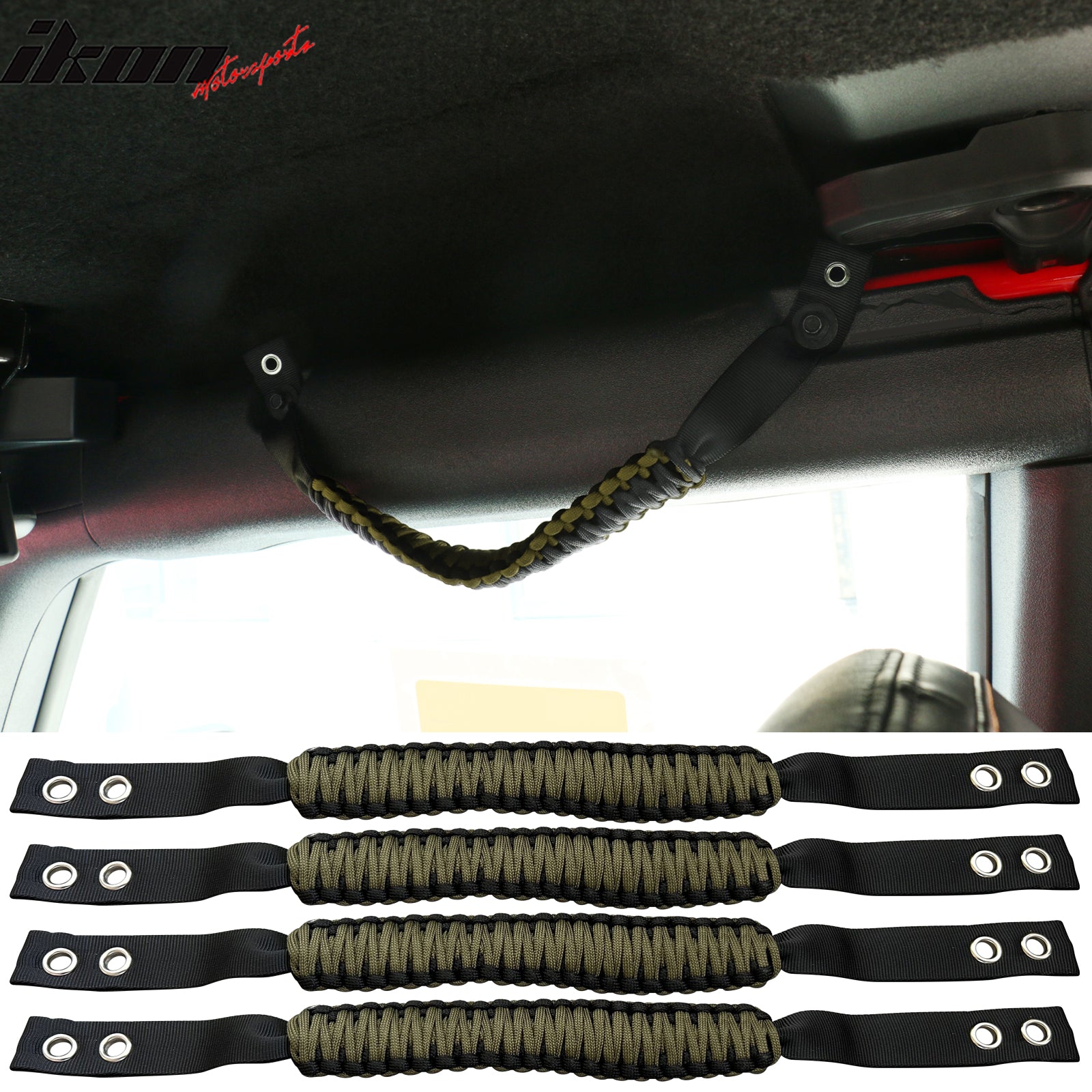 For 21-24 Ford Bronco 4PCS Nylon Roll Bar Grab Handles Paracord Grip Handle