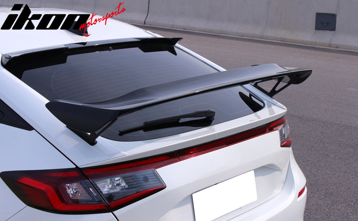 For 22-24 Honda Civic Hatchback Type-R Gloss Black Trunk Spoiler Mounting Plates