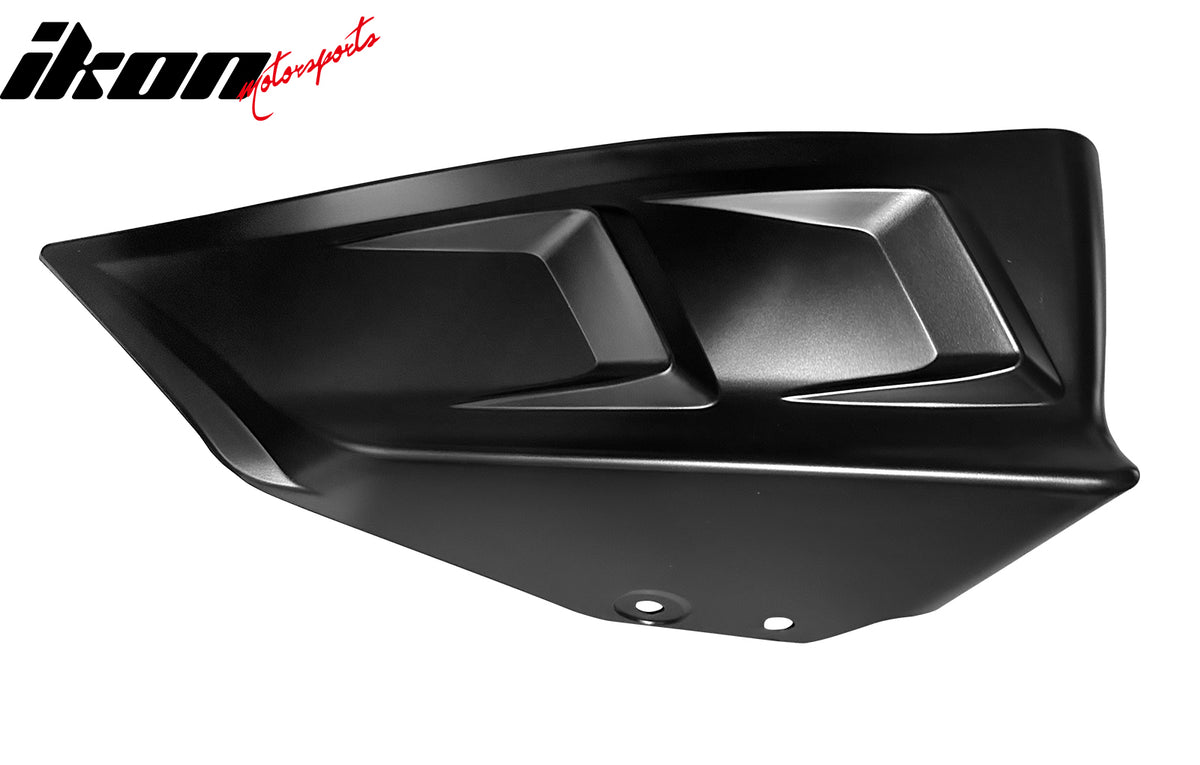 Fits 20-24 Tesla Model Y IKON Matte Black Rear LED Diffuser Lip W/ Corner Aprons