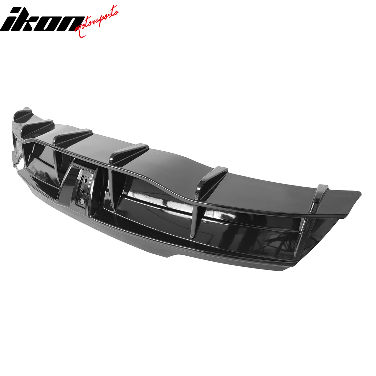 Fits 20-24 Tesla Model Y IKON Gloss Black Rear LED Diffuser Lip W/ Corner Aprons