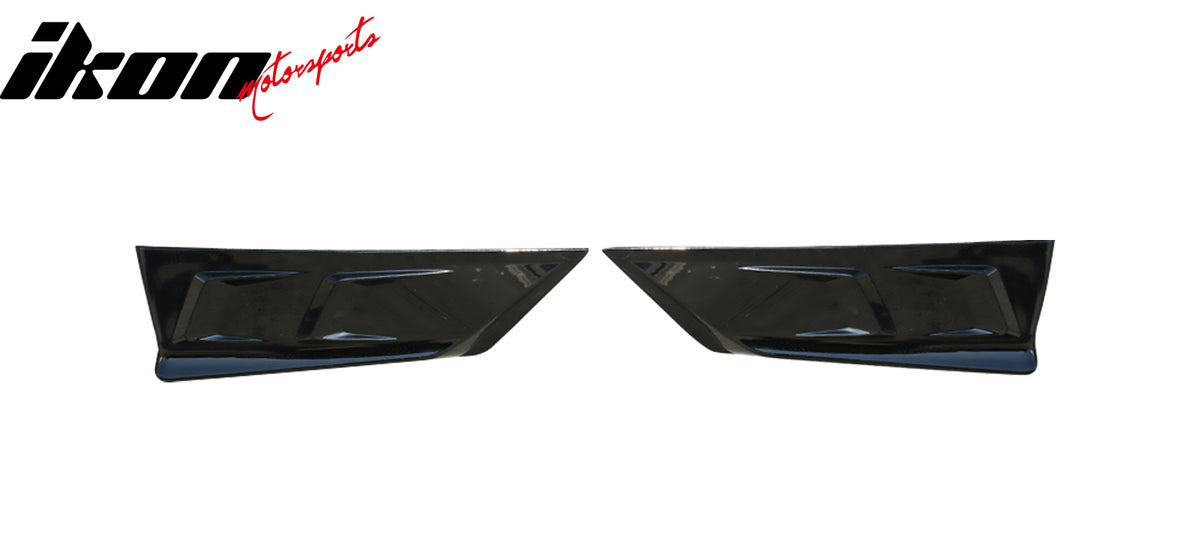 Fits 20-24 Tesla Model Y IKON Gloss Black Rear LED Diffuser Lip W/ Corner Aprons