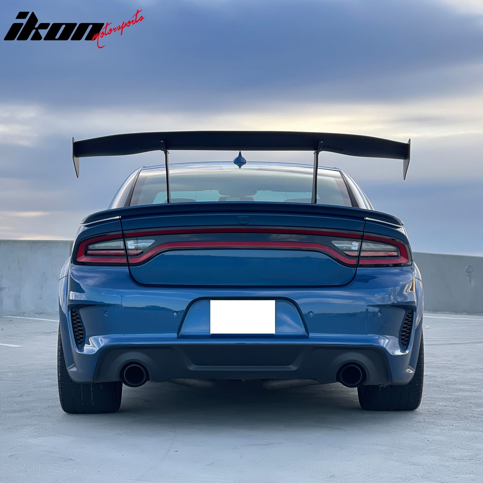 IKON MOTORSPORTS, Universal Fit Trunk Spoiler, V1 65'' Spoiler Blade V1 Brackets V4B Legs V4C Side Plates Unpainted ABS + Aluminum Rear Trunk Lid Spoiler Wing Lip, for Most Coupe Sedan Hatchback Wagon