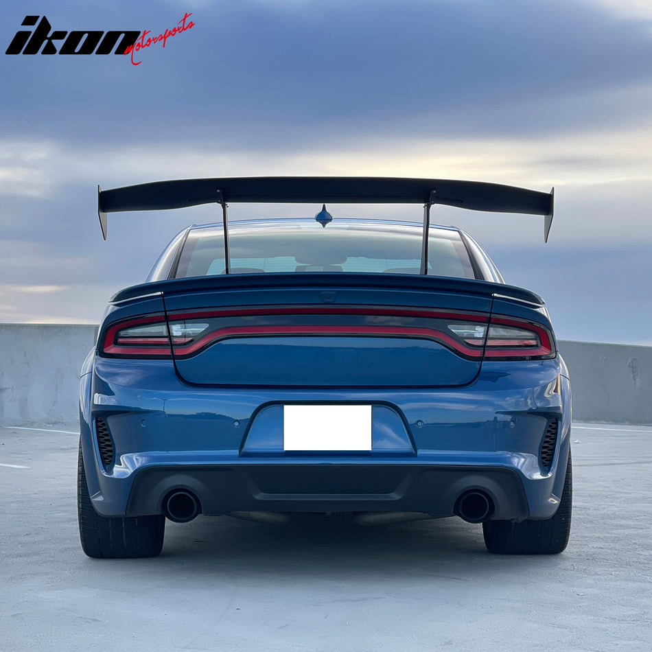 IKON MOTORSPORTS, Universal Fit Trunk Spoiler, V1 57'' Spoiler Blade V1 Brackets V4B Legs V4C Side Plates Unpainted ABS + Aluminum Rear Trunk Lid Spoiler Wing Lip, for Most Coupe Sedan Hatchback Wagon