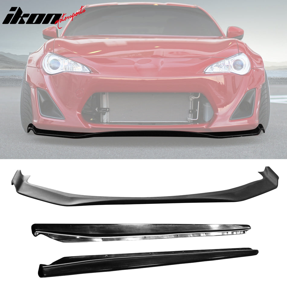 Side Skirts & Front Lip For 2013-2016 Scion FR-S GR Style PU Unpainted