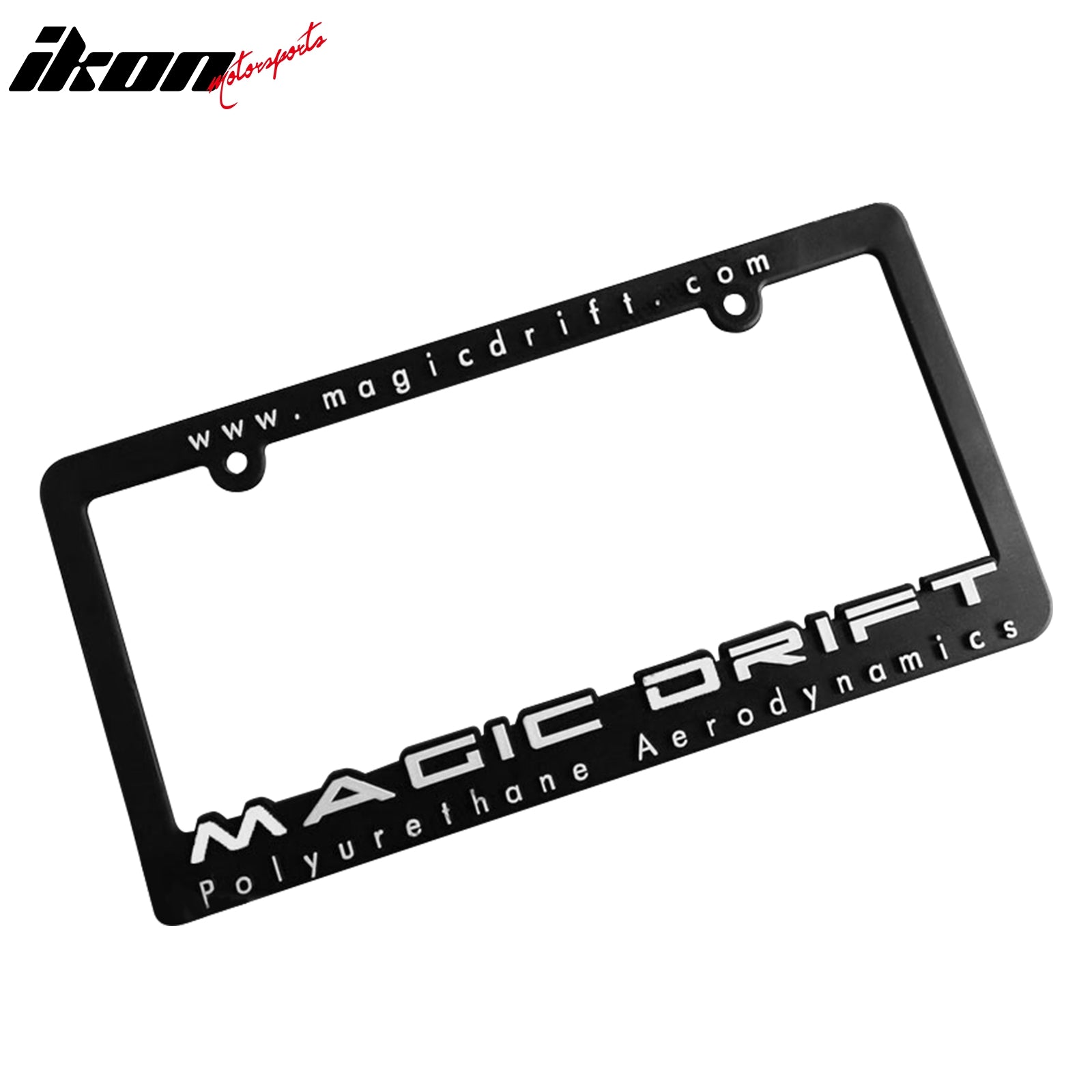 Universal MAGIC DRIFT Black JDM Polyurethane Rear License Plate Frames Pair