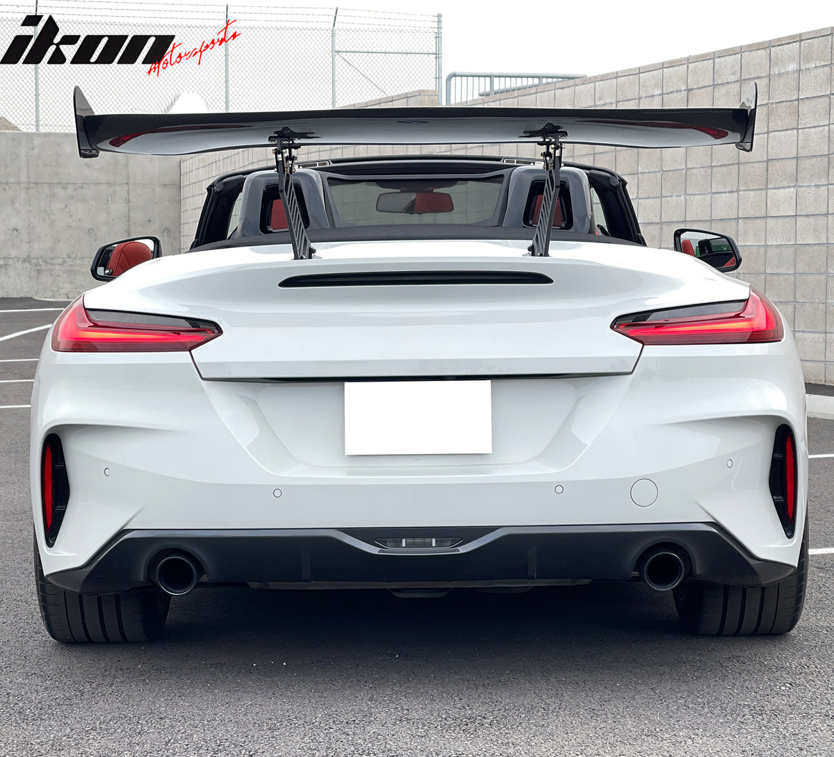 Universal 56" Inch GT Style 3D Carbon Fiber Trunk Spoiler V1 Side Plates V3 Legs