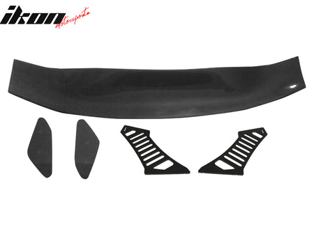 Universal 56" Inch GT Style 3D Carbon Fiber Trunk Spoiler V1 Side Plates V3 Legs