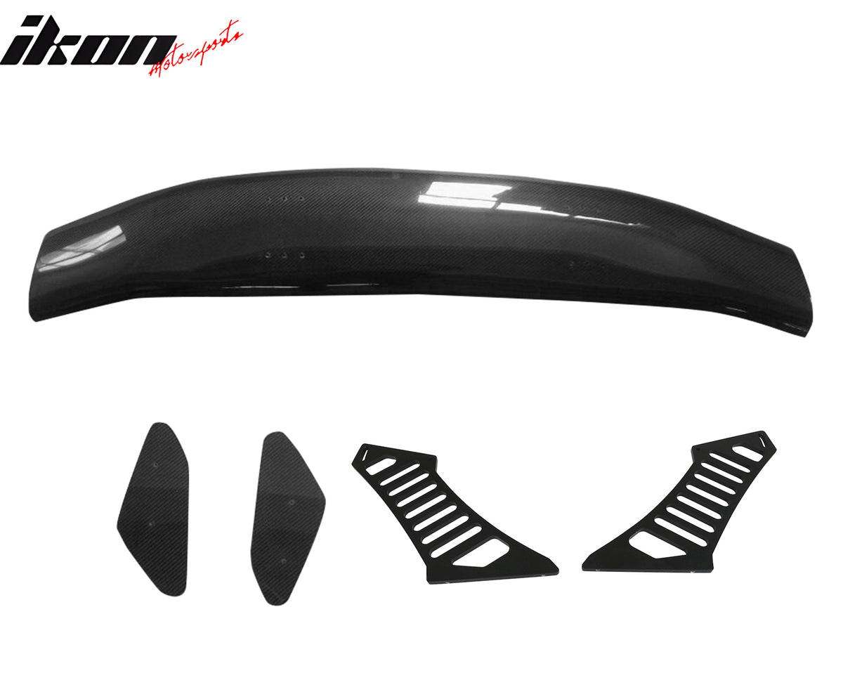 Universal 56" Inch GT Style 3D Carbon Fiber Trunk Spoiler V1 Side Plates V3 Legs