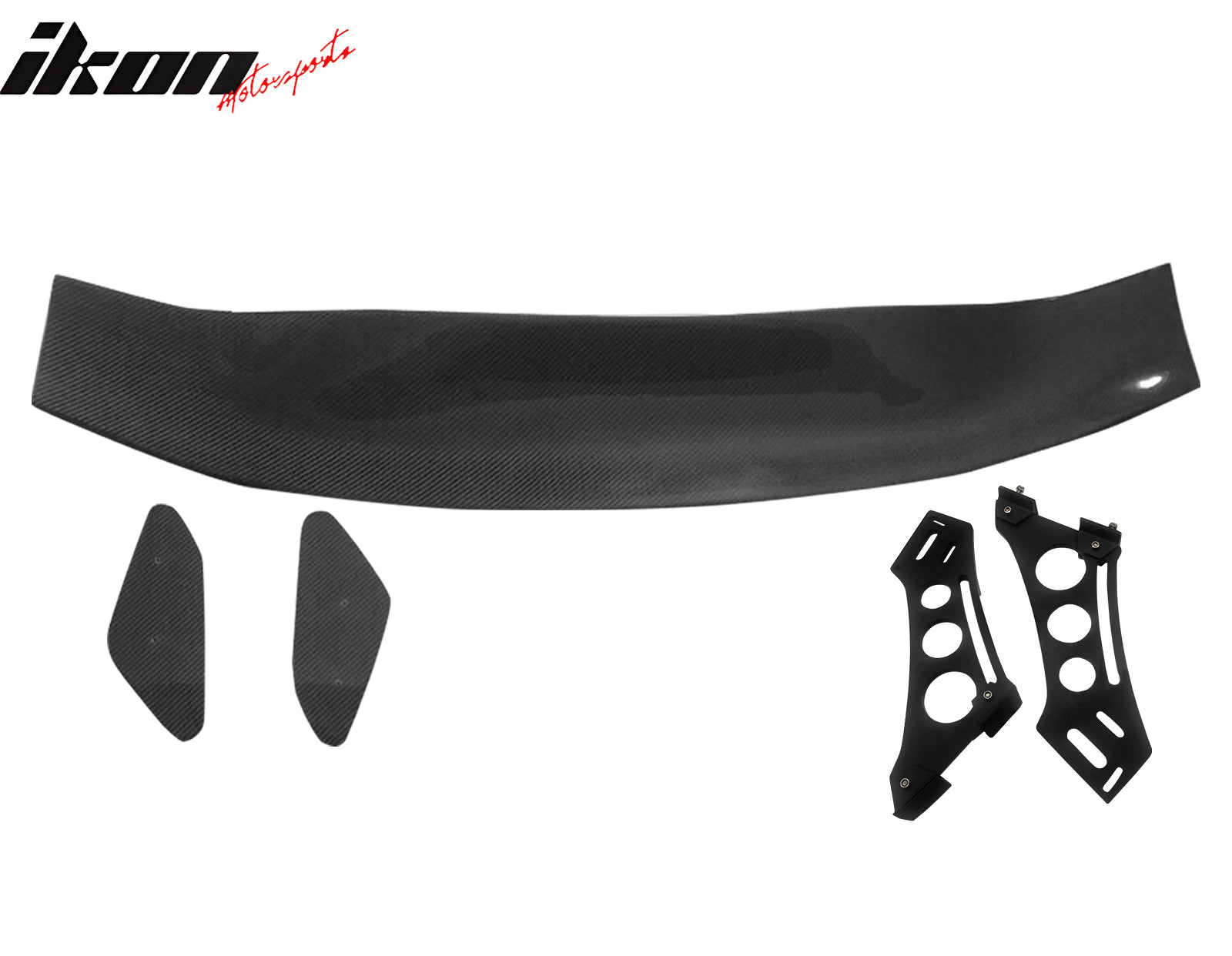 Universal 56" Inch GT Style 3D Carbon Fiber Trunk Spoiler V1 Side Plates V5 Legs