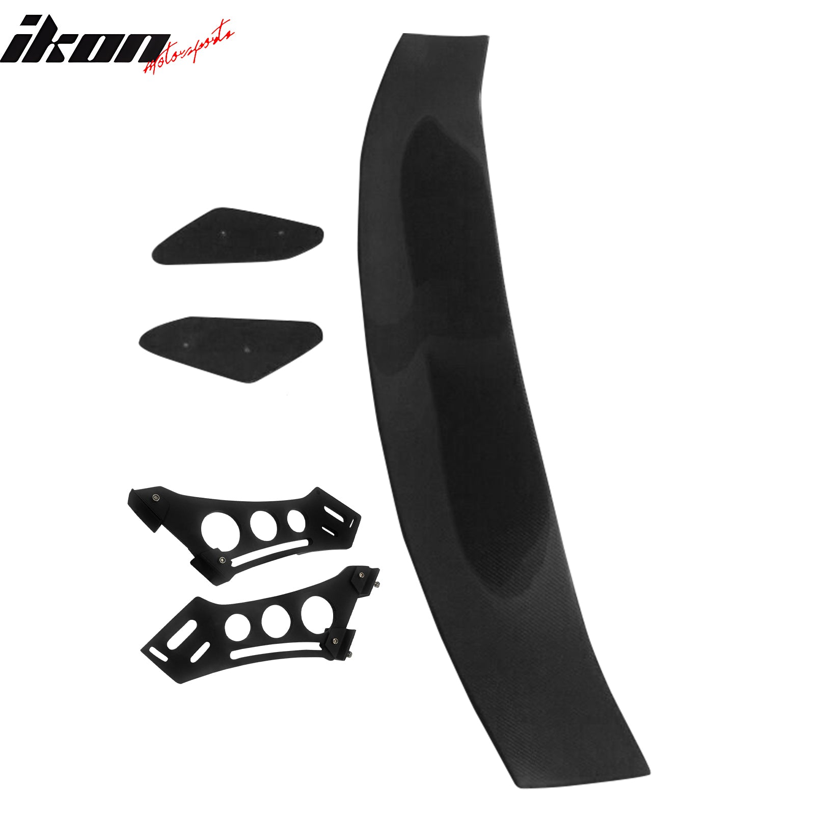 Universal 56" Inch GT Style 3D Carbon Fiber Trunk Spoiler V1 Side Plates V5 Legs