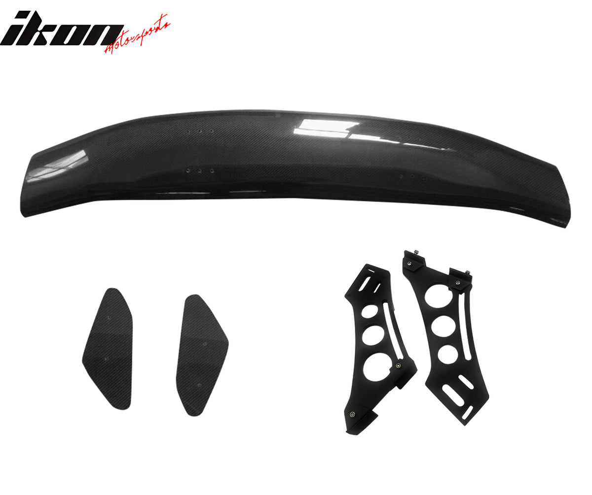 Universal 56" Inch GT Style 3D Carbon Fiber Trunk Spoiler V1 Side Plates V5 Legs