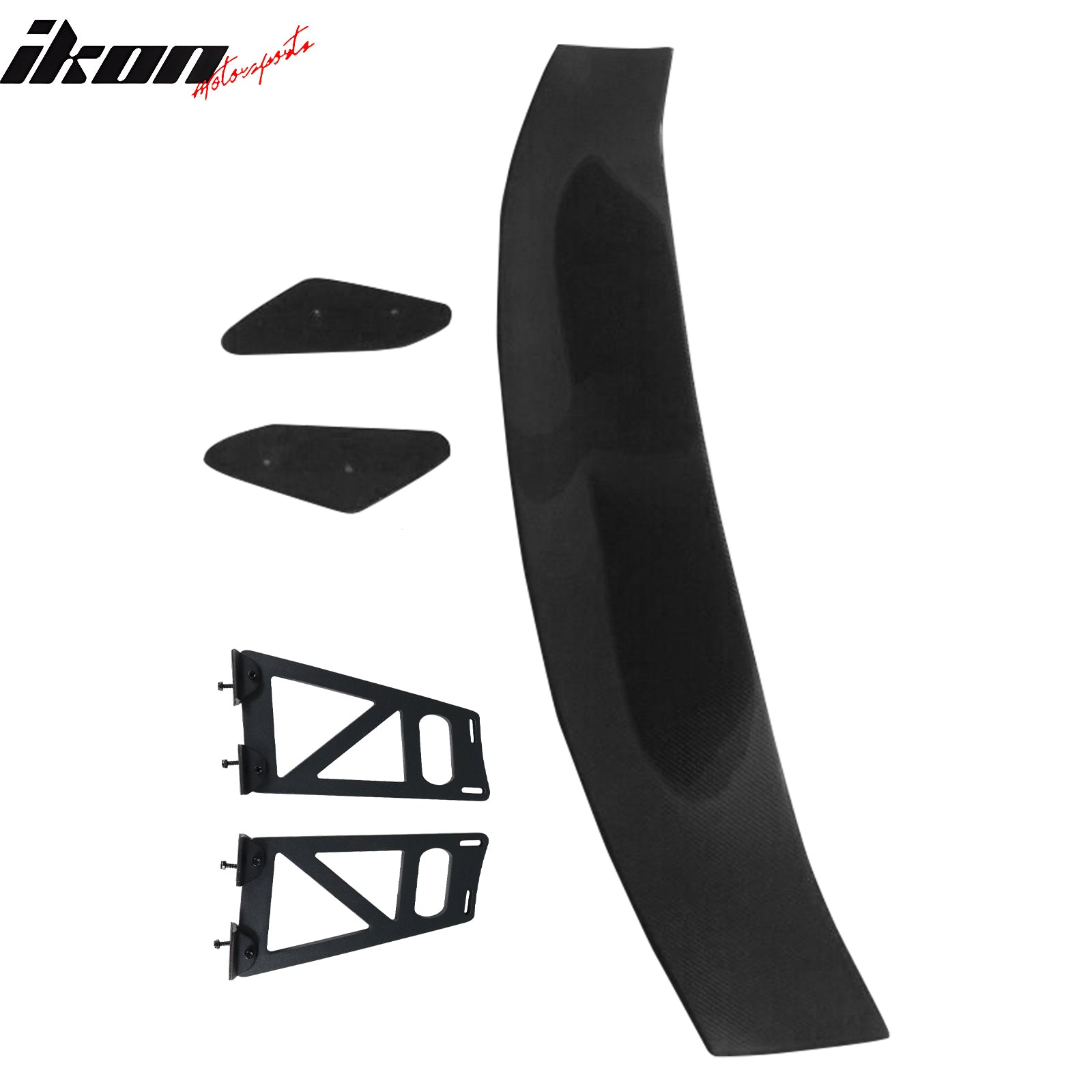 Universal 56" Inch GT Style 3D Carbon Fiber Trunk Spoiler V1 Side Plates V6 Legs