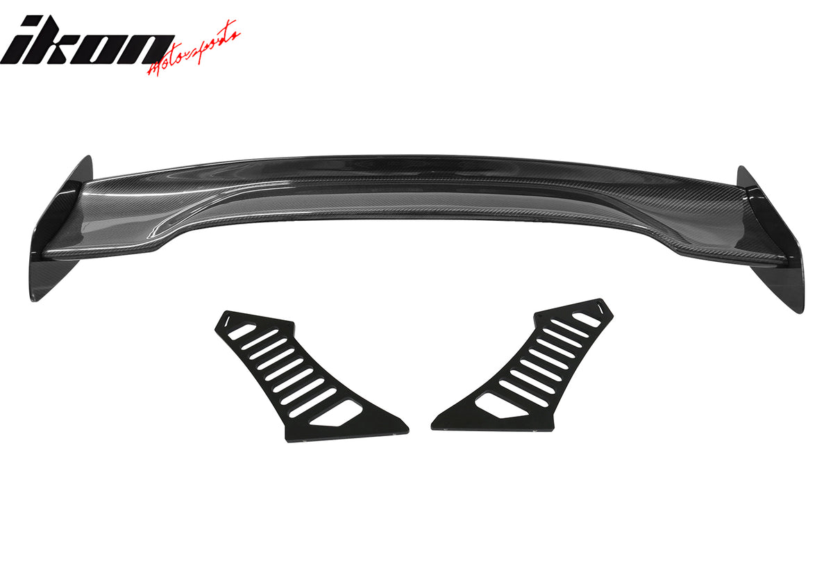 Universal 57" JDM Racing GT RS Carbon Fiber Trunk Spoiler V2 Side Plates V3 Legs