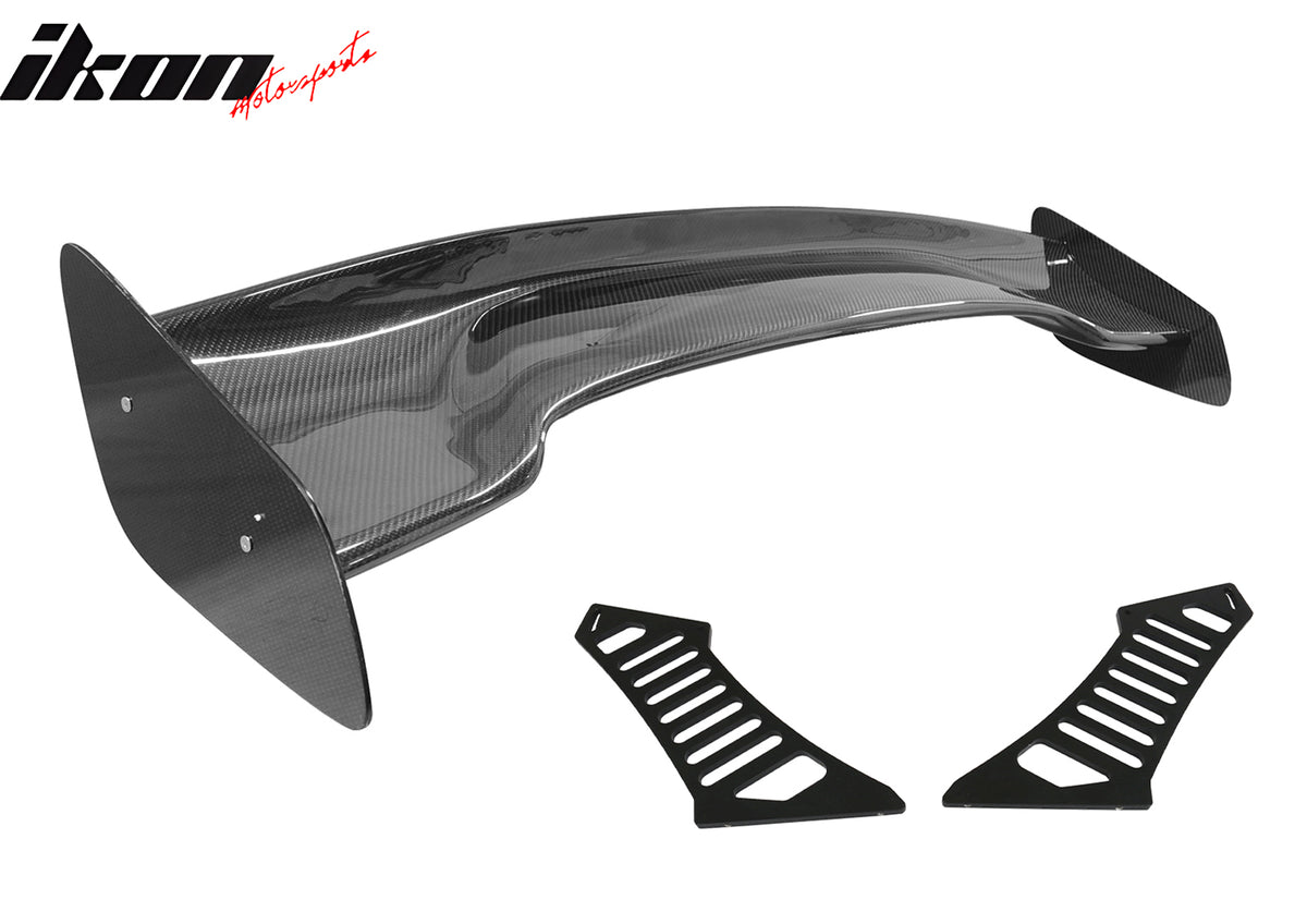 Universal 57" JDM Racing GT RS Carbon Fiber Trunk Spoiler V2 Side Plates V3 Legs