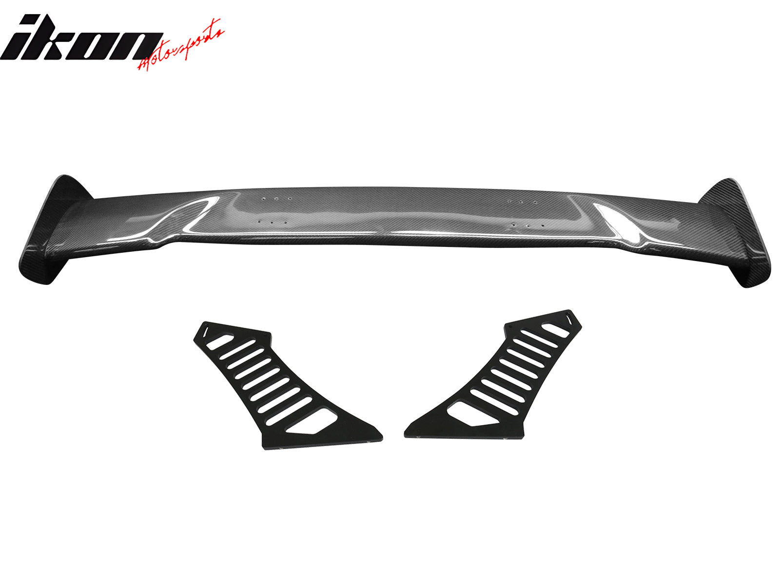 Universal 57" JDM Racing GT RS Carbon Fiber Trunk Spoiler V2 Side Plates V3 Legs