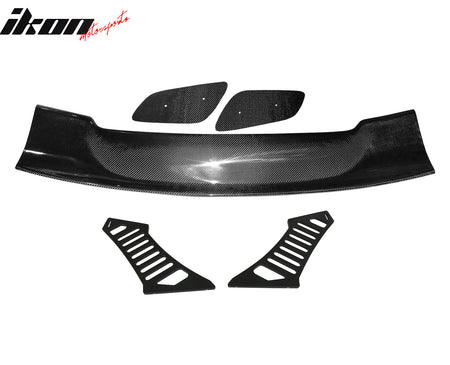 Universal 57" JDM Racing GT RS Carbon Fiber Trunk Spoiler V2 Side Plates V3 Legs