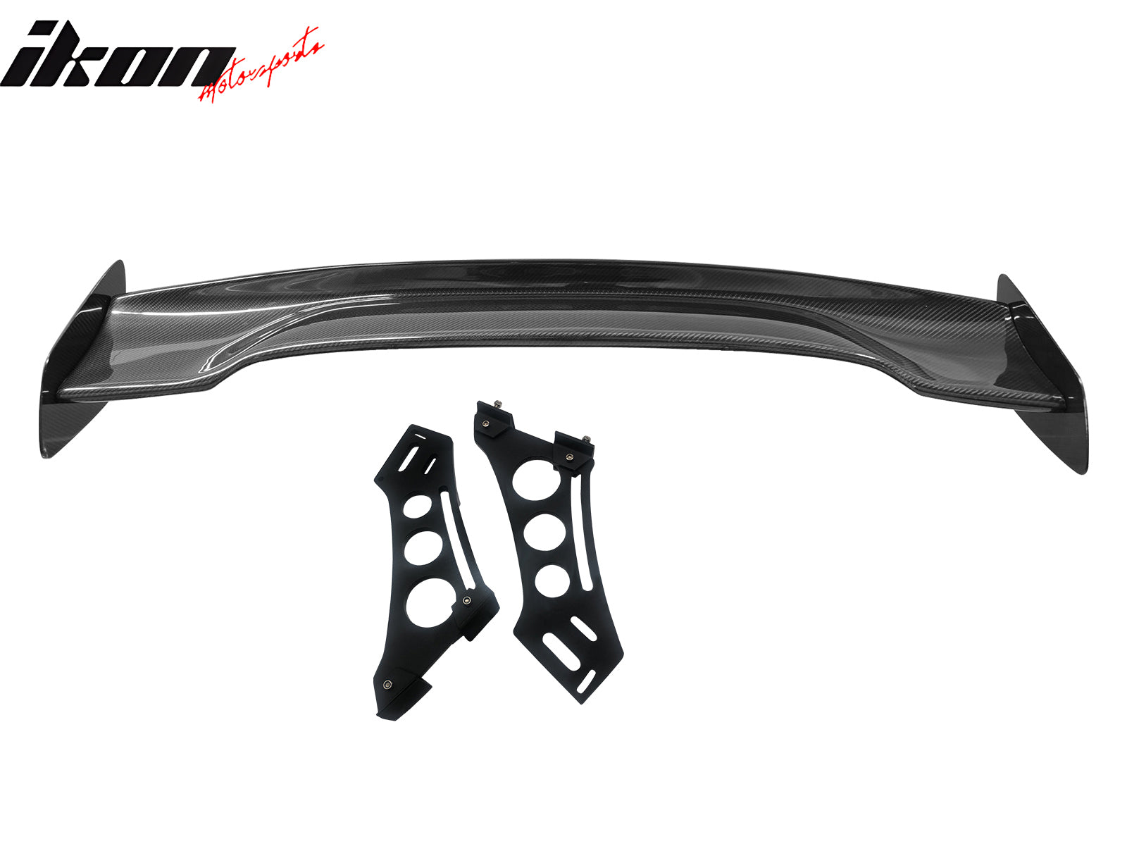 Universal 57" JDM Racing GT RS Carbon Fiber Trunk Spoiler V2 Side Plates V5 Legs