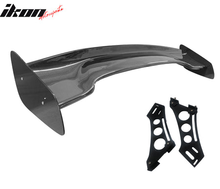 Universal 57" JDM Racing GT RS Carbon Fiber Trunk Spoiler V2 Side Plates V5 Legs