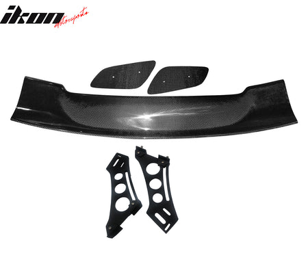 Universal 57" JDM Racing GT RS Carbon Fiber Trunk Spoiler V2 Side Plates V5 Legs