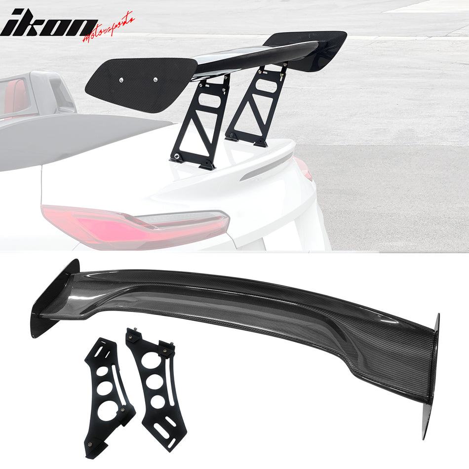 57'' 12" Height Drag Trunk Spoiler V2 Side Plates V6 Legs Carbon Fiber