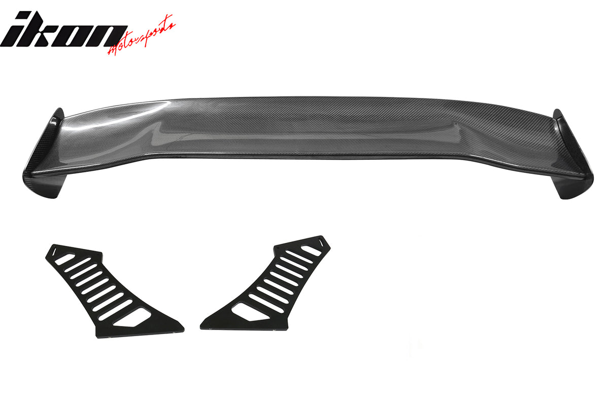 Universal 56" Inch GT Style 3D Carbon Fiber Trunk Spoiler V3 Side Plates + Legs