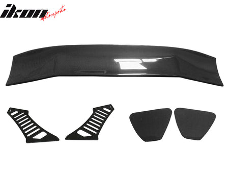 Universal 56" Inch GT Style 3D Carbon Fiber Trunk Spoiler V3 Side Plates + Legs