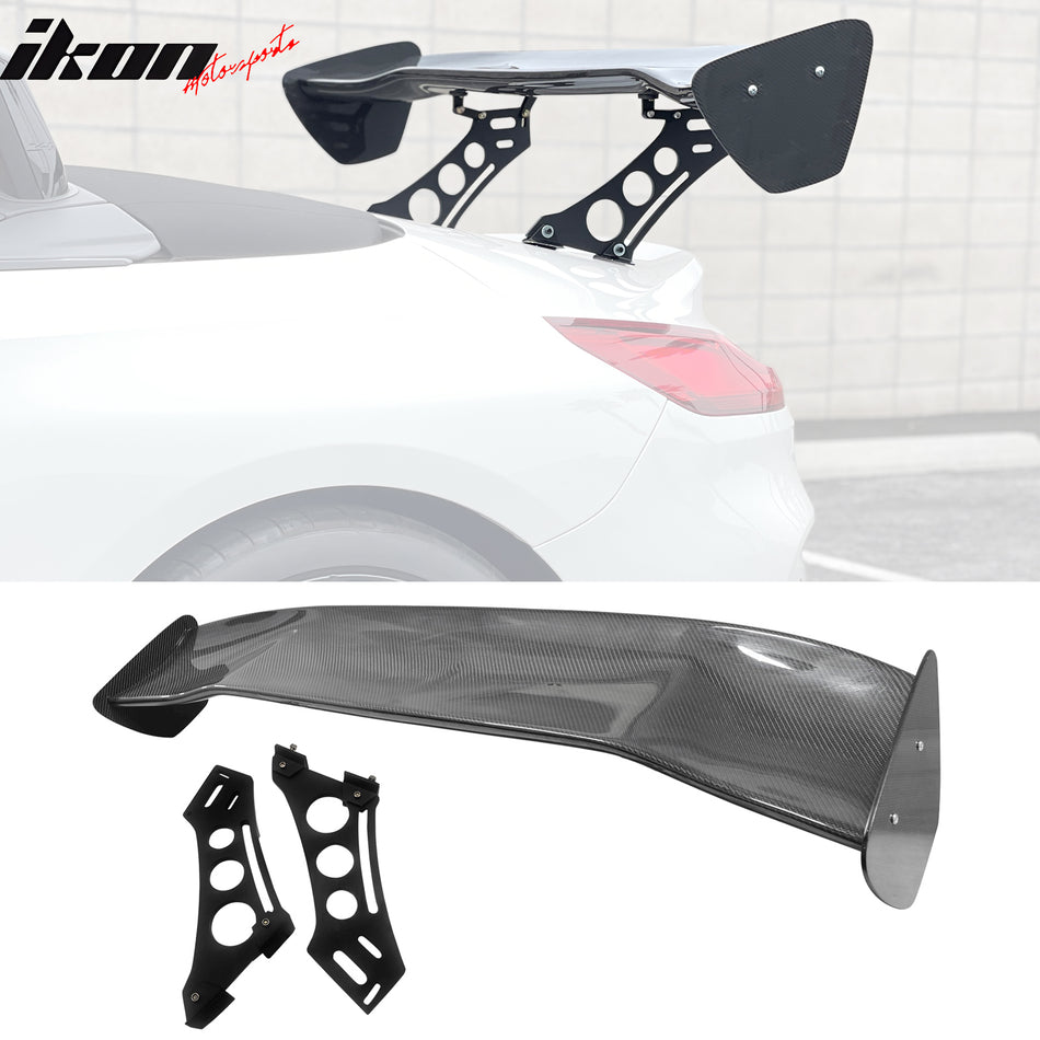 56"Inch GT Style Trunk Spoiler V3 Side Plates V5 Legs 3D Carbon Fiber