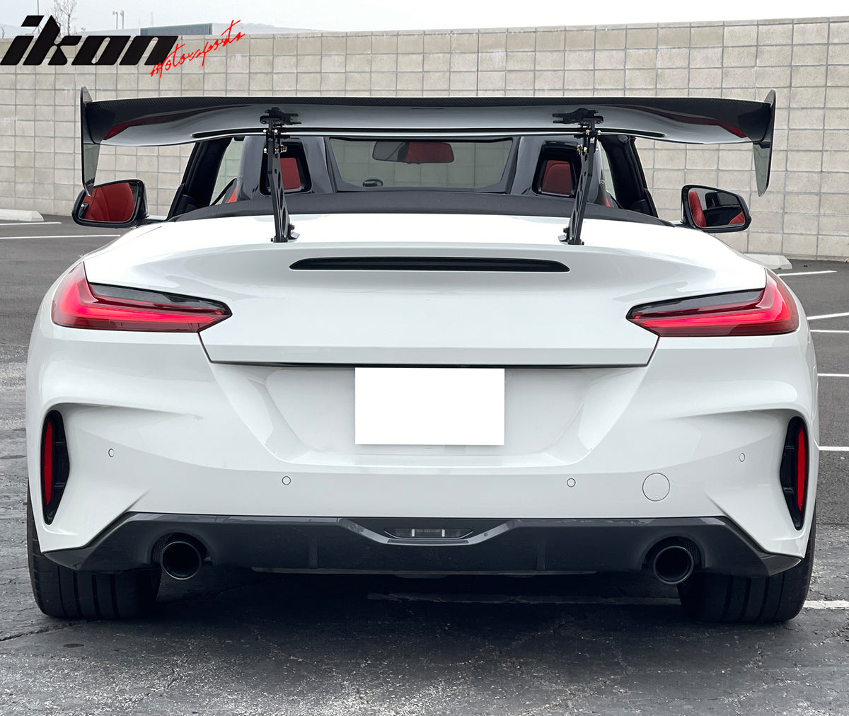 Universal 56" Inch GT Style 3D Carbon Fiber Trunk Spoiler V3 Side Plates V5 Legs