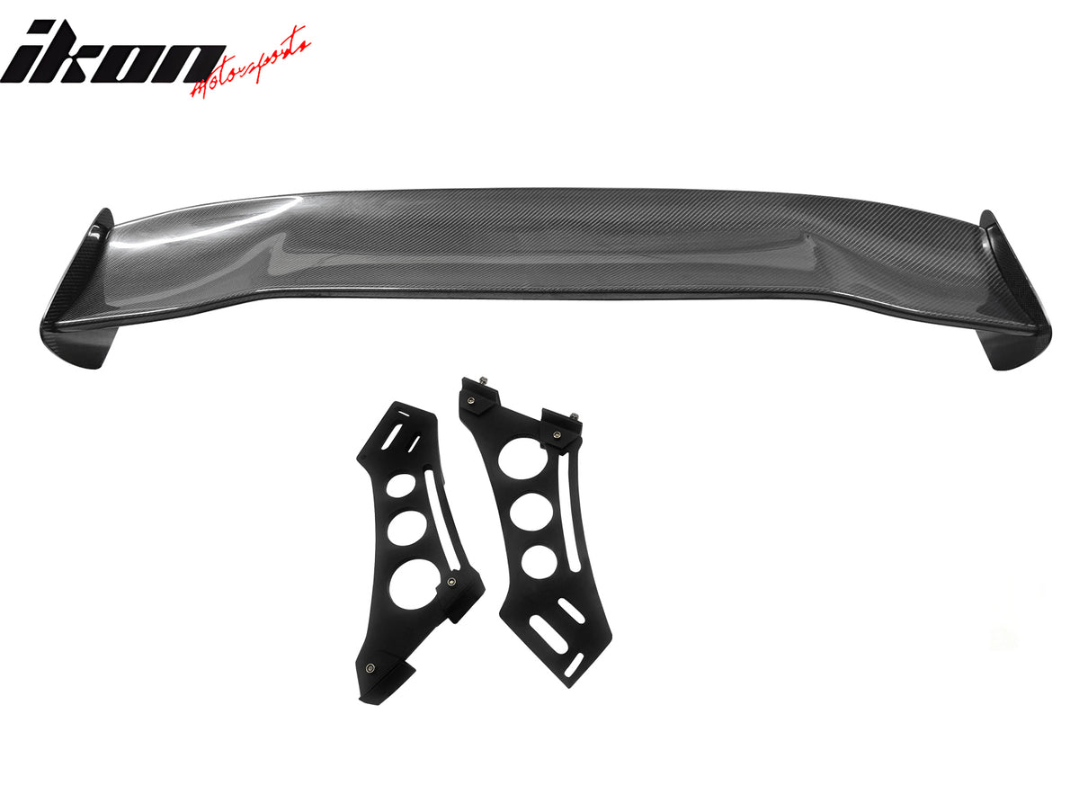 Universal 56" Inch GT Style 3D Carbon Fiber Trunk Spoiler V3 Side Plates V5 Legs