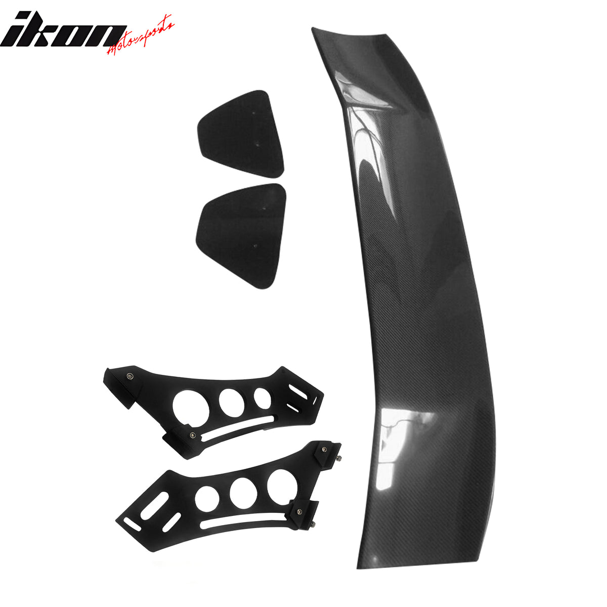 Universal 56" Inch GT Style 3D Carbon Fiber Trunk Spoiler V3 Side Plates V5 Legs