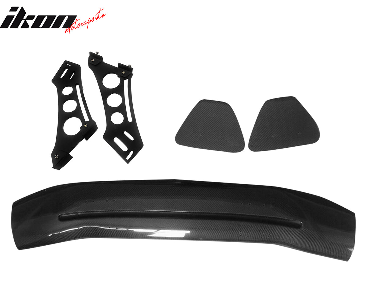 Universal 56" Inch GT Style 3D Carbon Fiber Trunk Spoiler V3 Side Plates V5 Legs