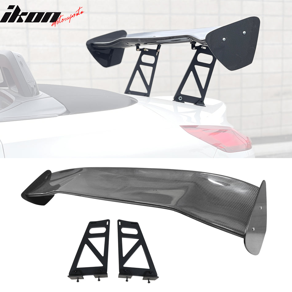 56"Inch GT Style Trunk Spoiler V3 Side Plates V6 Legs 3D Carbon Fiber