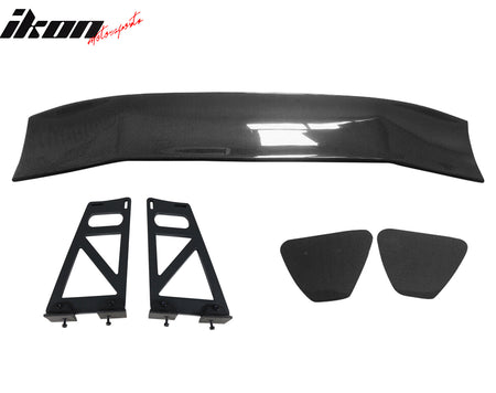 Universal 56" Inch GT Style 3D Carbon Fiber Trunk Spoiler V3 Side Plates V6 Legs