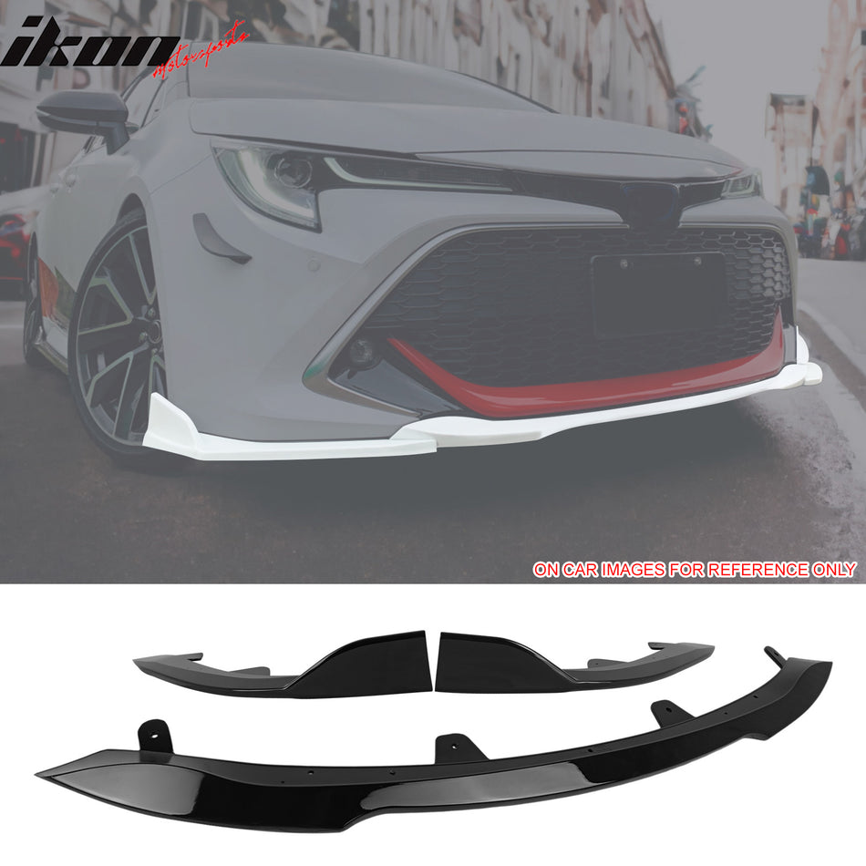 2019-2021 Toyota Corolla Auris 5-Door Gloss Black 3PC Front Bumper Lip