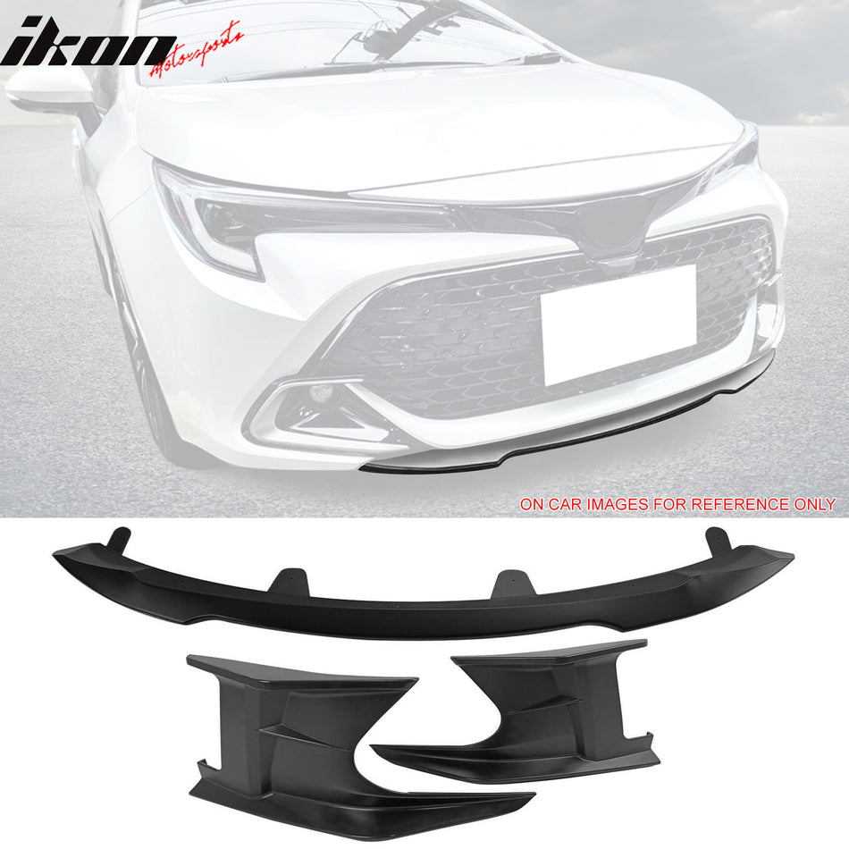 2022-2023 Toyota Corolla Matte Black Front Bumper Lip + Side Canards