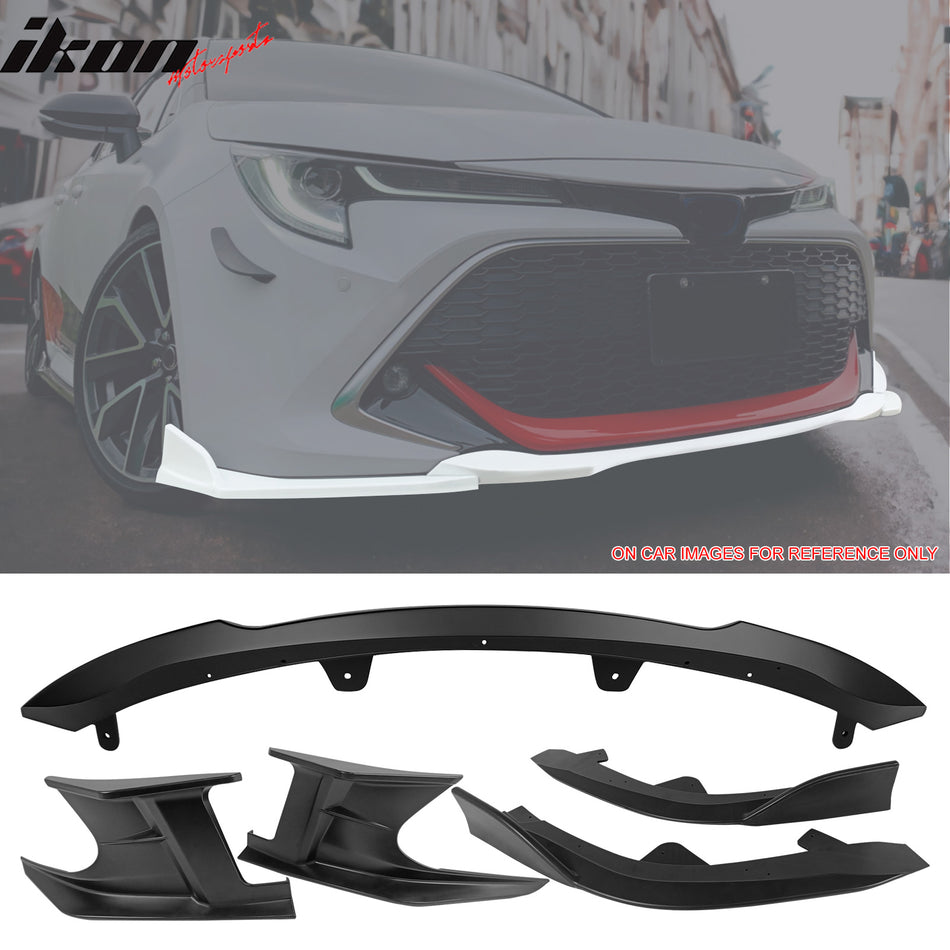 2019-2021 Toyota Corolla Matte Black 3PCS Front Bumper Lip+Side Canard