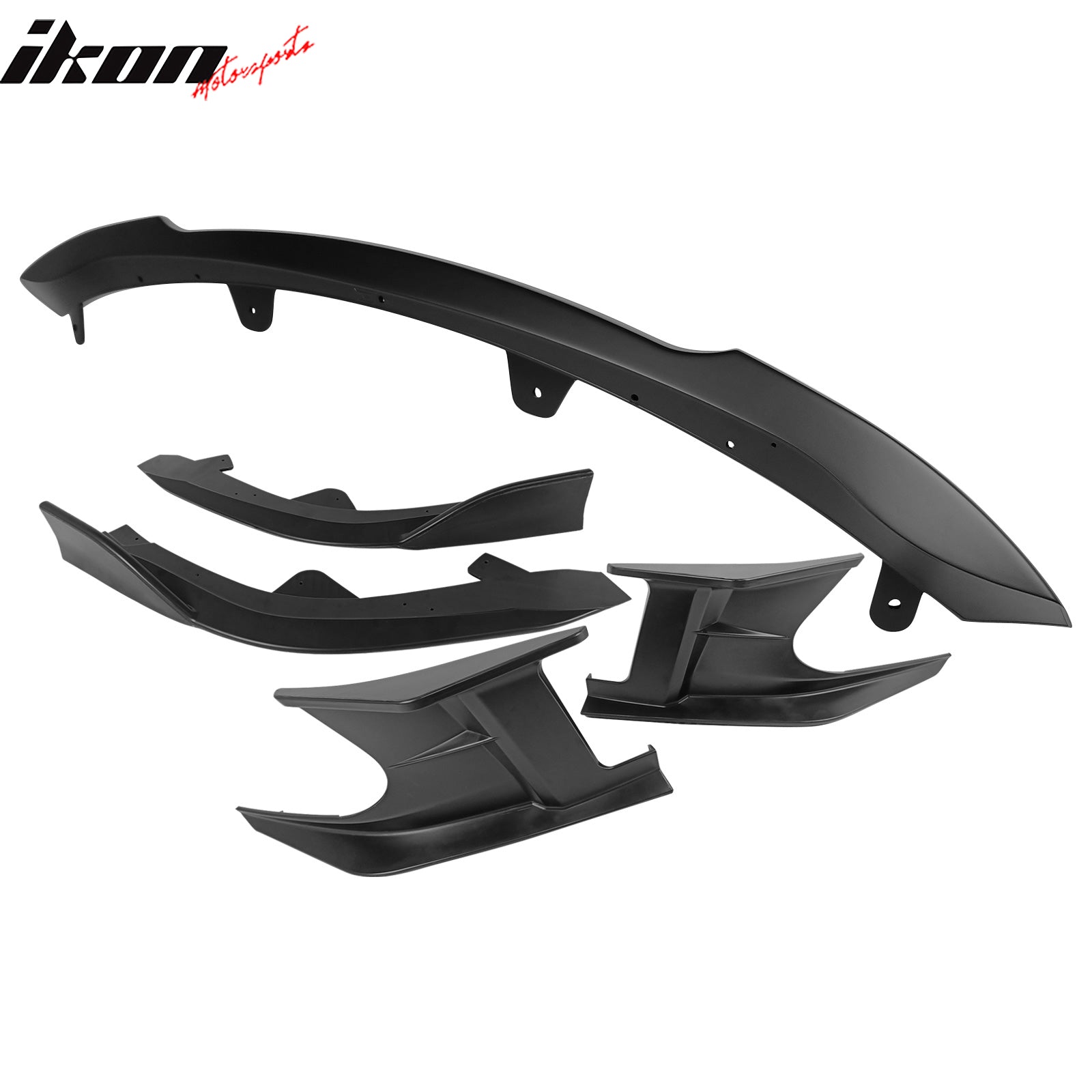 Fits 19-21 Toyota Corolla 3PCS Front Bumper Lip + 2PCS Side Canards Matte Black